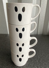 Stackable Ghost Mugs SET OF 4 Halloween Cups