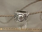 Vintage 925 Sterling Silver Ornate Yin Yang Wrap Ring 7.3 Grams Size 6.25