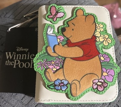 LOUNGEFLY DISNEY POOH HONEY READING FLORAL SMALL WALLET ~ WITH TAGS~ BRAND NEW