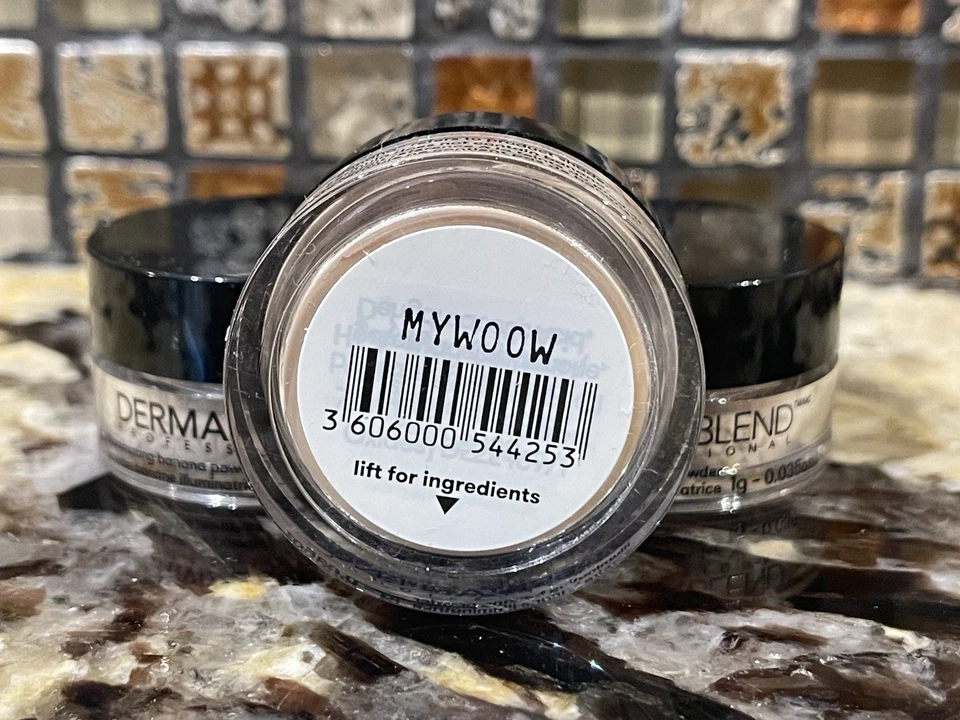 Paquete de 3 Polvos de plátano iluminadores Dermablend en polvo suelto 0,035 oz cada uno Foto 3 de 4