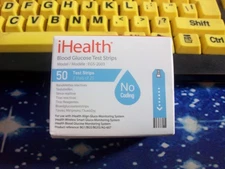 50 iHEALTH BLOOD GLUCOSE TEST STRIPS,1 X 50, EXP 9-3-2026, GOOD SEALED BOX