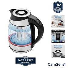 Electric Kettle with Temperature Control, 5 Presets LED Indicator Lights, Rem...