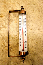 Vintage Outdoor Thermometer Wall Mount Temperature Gauge Bronze