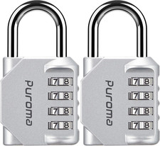 2 Pack Combination Lock for Locker 4 Digit Outdoor Waterproof Padlock for School