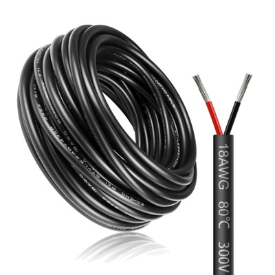 30 Meter 18AWG 2x0,75mm² Elektrischer Draht, 2 Adrig Kabel 5V/12V/24V Stromka...