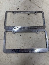 Ford Mustang License Plate Frame Pair Chrome Metal Used