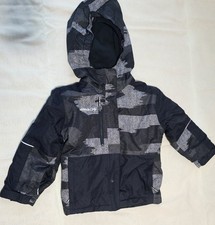 Columbia Youth Snow Coat Jacket Youth Small Black Gray Outgrown Sleeve