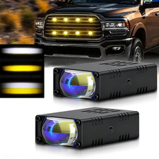 Bumper Led Headlight Projector Lens Driving Car Grille Lights Motor Spotlights