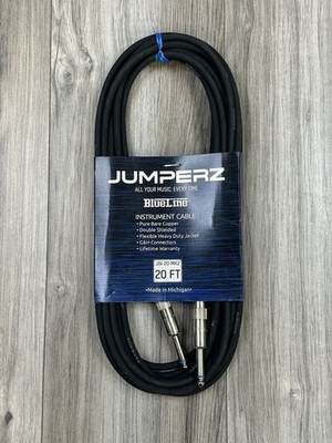 Jumperz Blue Line Silent 1/4'' Right Angle Instrument Cable 20FT JBI20MK2 NEW