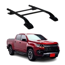 Top Roof Rack Side Rails for Chevrolet Colorado II 2015-2022 Black Alu 4Pcs
