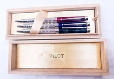 New Pilot Grance 3pcs Ballpoint Pen Marble Black Blue Red Rhodium plated