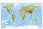 Weltkarte physisch - Wandkarte mit Metallbeleistung laminiert | Heinrich Stiefel