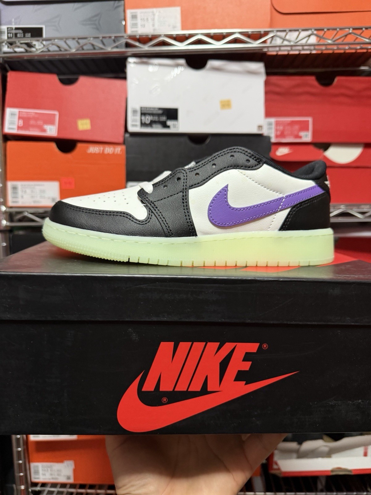 Nike Air Jordan 1 Retro Low OG GS Black/Black Raspberry Kid's Size 5.5Y