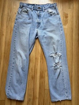 Vintage Levi s Orange Tab 505 Jeans 30 Waist W30 L30 Light Wash Distressed Denim