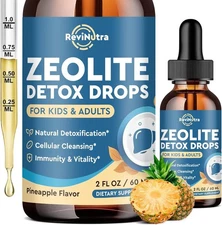 Zeolite Detox for Kids and Adults, Zeolite Clinoptilolite Liquid Drops with Chlo