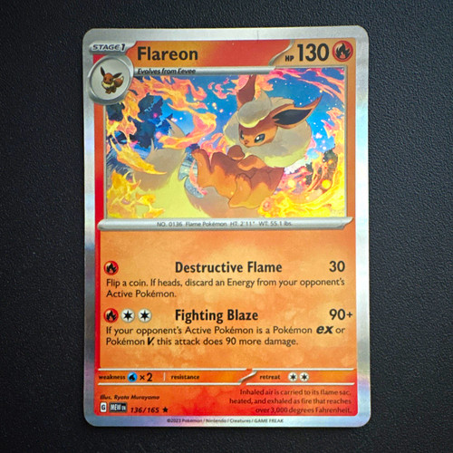 Flareon 136/165 Pokemon Scarlet & Violet 151 HOLO (NM)