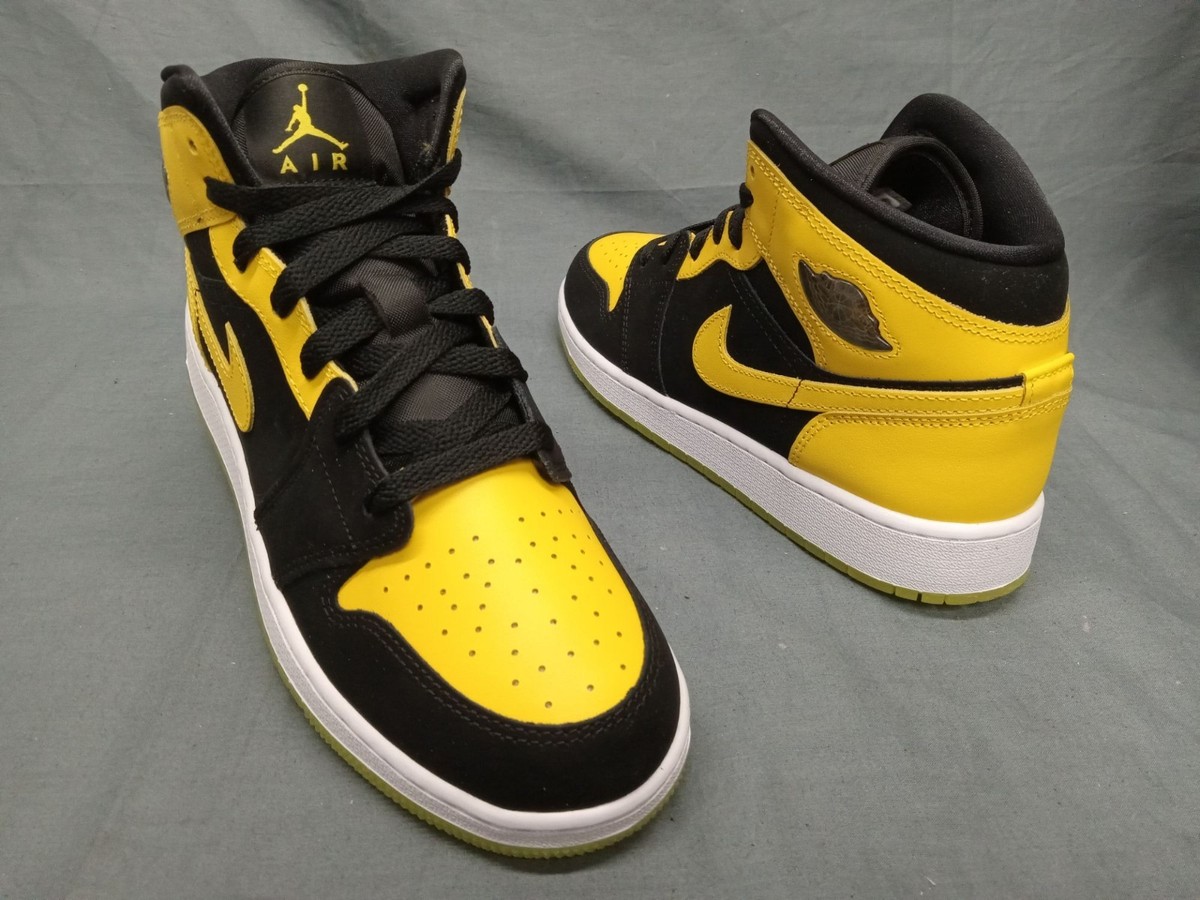 Nike Air Jordan 1 Mid イエロー/ブラック 27.5 cm Nike Air Jordan 1 Mid SE (GS) Black Varsity Yellow White Size 5.5