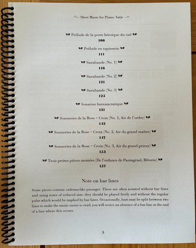 Book of Sheet Music for Piano - Satie (32 Pieces) - Picture 5 of 5