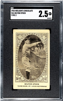#ad #ad 1922 NEILSON#x27;S CHOCOLATE V61 TYPE 2 MILTON STOCK NNO GOOD SGC 2.5 CARDINALS $180.00