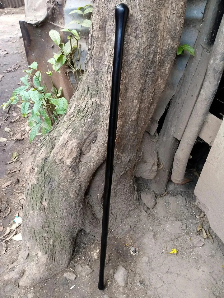 Bastón de safari de madera maciza de hierro natural estilo vintage de 36 pulgadas Foto 3 de 4