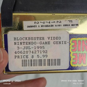 Game Genie NES Nintendo game modifier Galoob Gold Blockbuster 