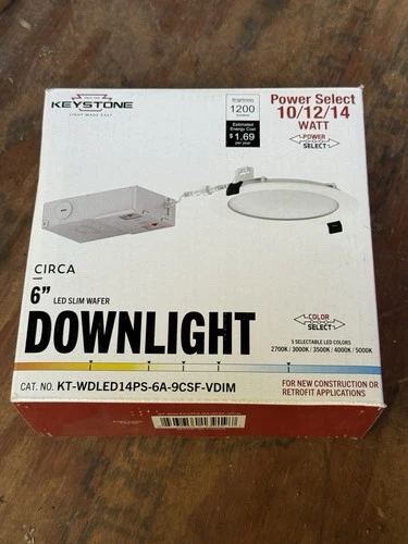 10 Keystone Circa 6” LED Slim Wafer Downlight Power/Color Select KT-WDLED14PS