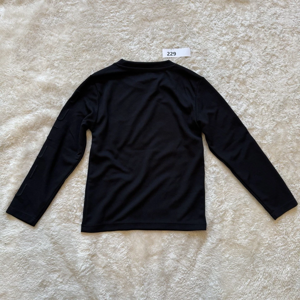 Camisa Spyder Niños Pequeña Negra Logo Térmica Manga Larga Cuello Redondo Juvenil Informal Foto 2 de 4