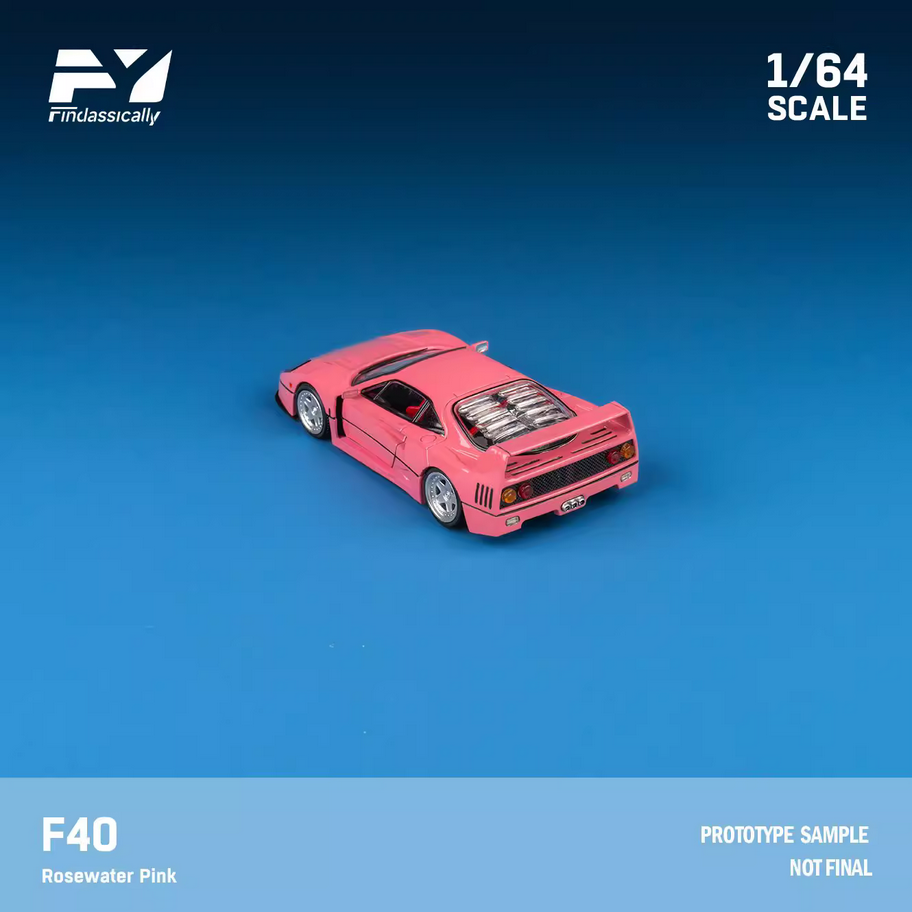 Findclassically FY 1:64 Ferrari F40 pink alloy car model ornaments