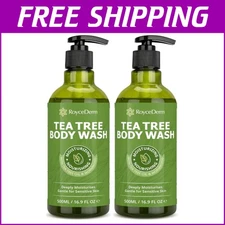 Dual Pack Tea Tree Oil Body Wash & Soap - Targets Acne, Ringworm & Jock Itch