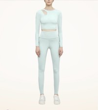 Wolford Warm Up Leggings In Aqua Size 10 NWT 265