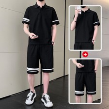Men Summer Outfit 2-Piece Set Short Sleeve T-Shirt and Shorts Sweatsuit Set