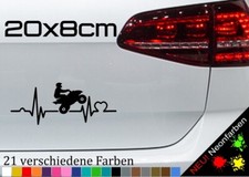 Herzschlag Quad Aufkleber Motorsport ATV Gelände Driver Racing Mudracer 20x8cm