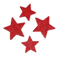 Streudeko Sterne Rot Glimmer Weihnachten Basteln Tischdeko 4-5Cm 40St