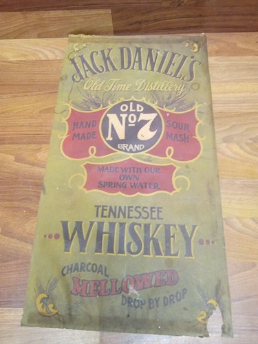 Vintage Rare Jack Daniels Advertising Whiskey Wood Framed Paper Bar Sign 29"×13" - Picture 9 of 9