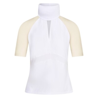 euro-star Dani Flying Flirty Competition Top - White and Nude - S