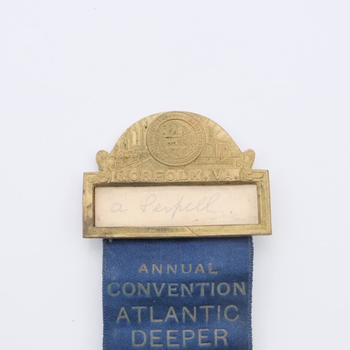 Antigua cinta de convención Norfolk Va de la Asociación de Vías Fluviales Más Profundas del Atlántico 1923 - Imagen 2 de 4