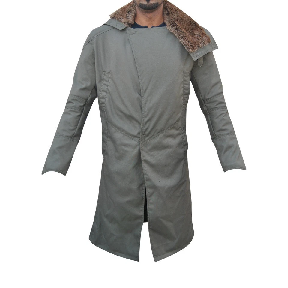 Ryan Gosling Officer k's Blade Runner 2049 Long Fabric Fur Coat - Image 2 of 4