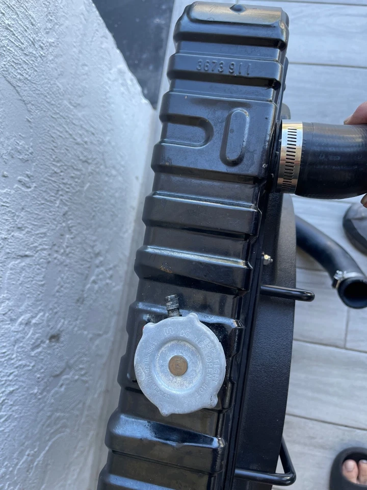 60s 70s Plymouth Dodge Chrysler OEM Copper MOPAR Radiator + Spal Fan - Image 3 of 4