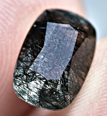 2.50 CT Extremely Rare Faceted Blue Quartz With Rutile Needle Inclusion @ Zagi