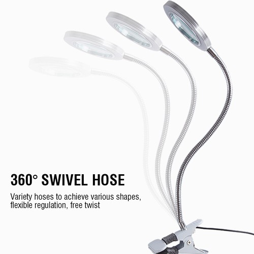 8X Magnifier LED Lamp Magnifying Glass Desk Table Light Reading Lamp With Clamp - Picture 2 of 12
