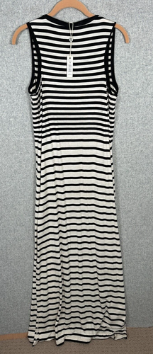 Max Studio Black White Striped Maxi Dress Medium Sleeveless Scoop Neck $118 NEW - Picture 13 of 13