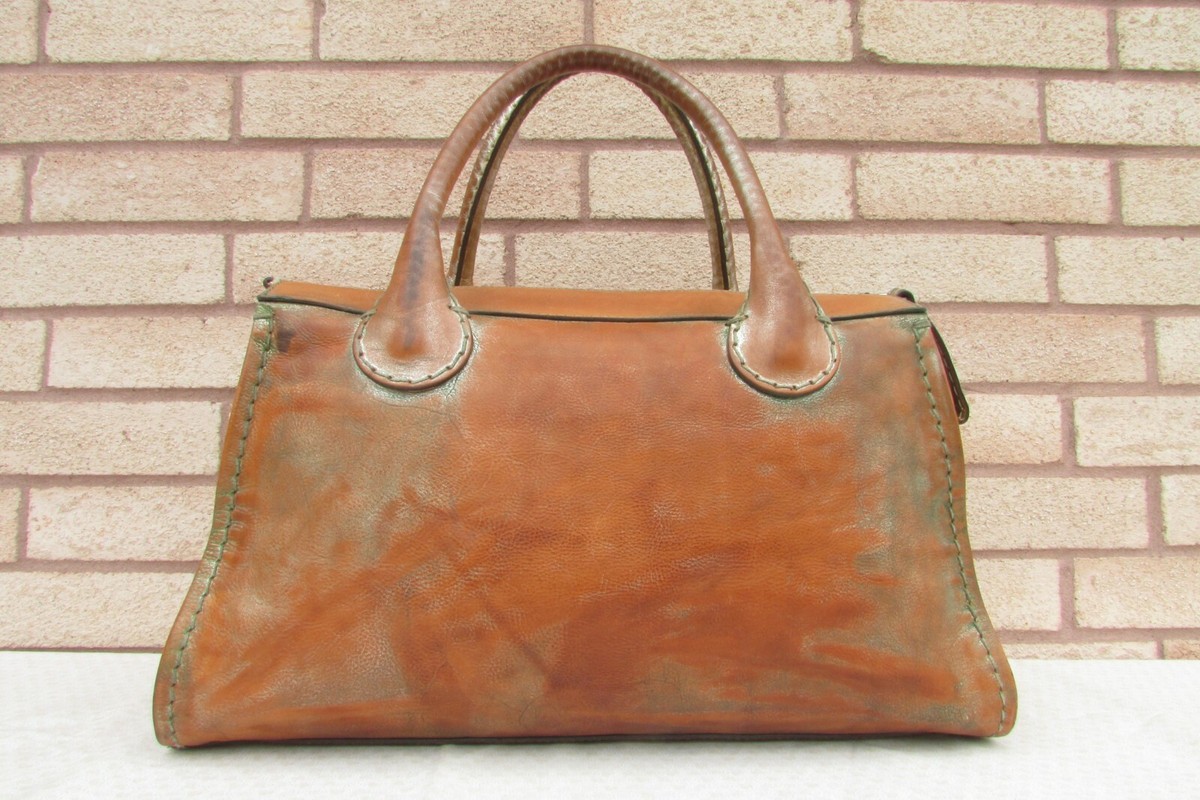 バッグ 00s Vintage Chloe Edith Leather Hand Bag Vintage Chloé Edith Large Leather Satchel Bag Brown Chloe
