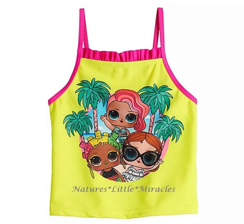 LOL Surprise Swimsuit Girls Tankini Set Bikini Bottoms Size 4 L.O.L. 2 Piece NWT - Picture 3 of 4