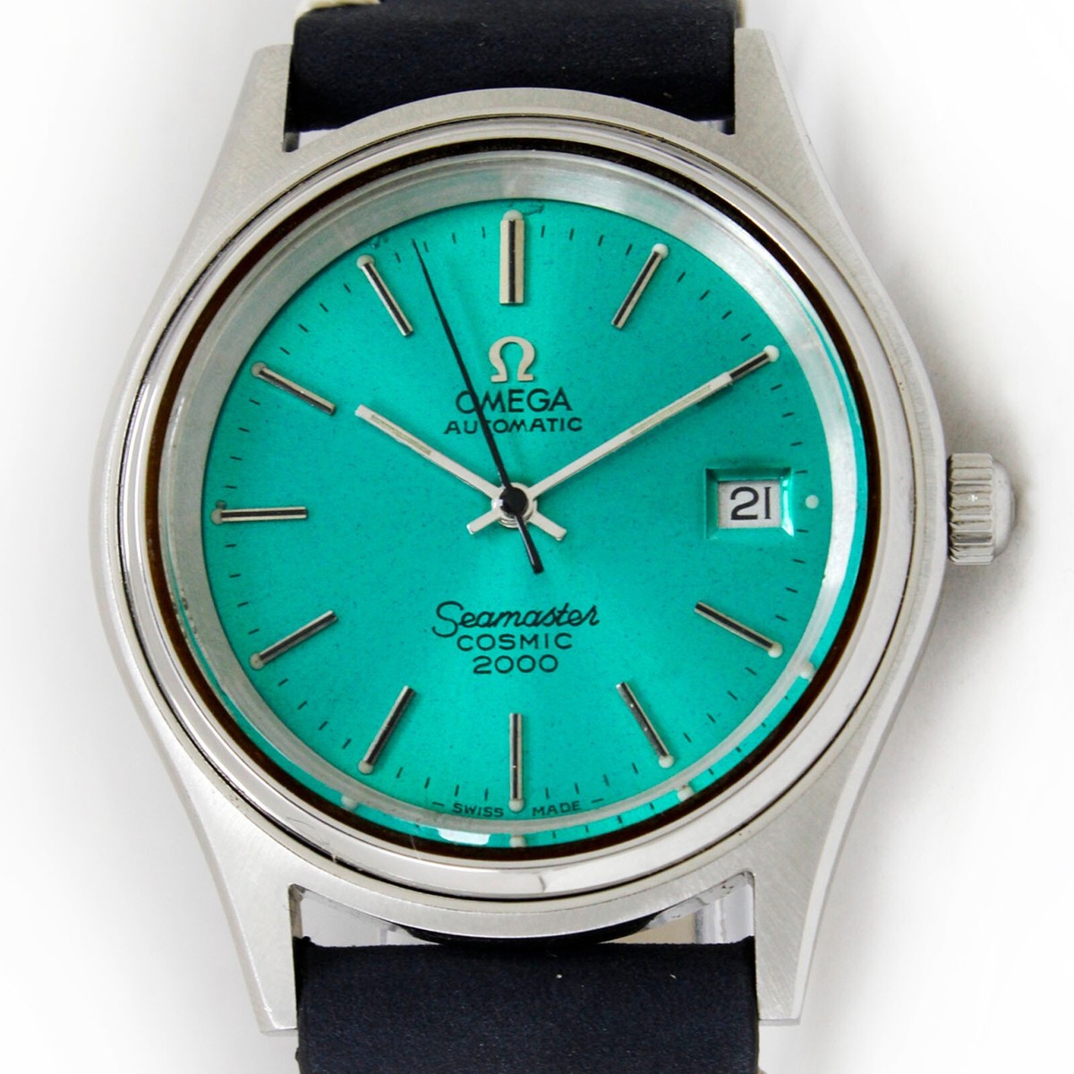 時計 OMEGA Seamaster Cosmic 2000 Vintage Omega Seamaster Cosmic 2000 Date 38mm Turquoise Dial