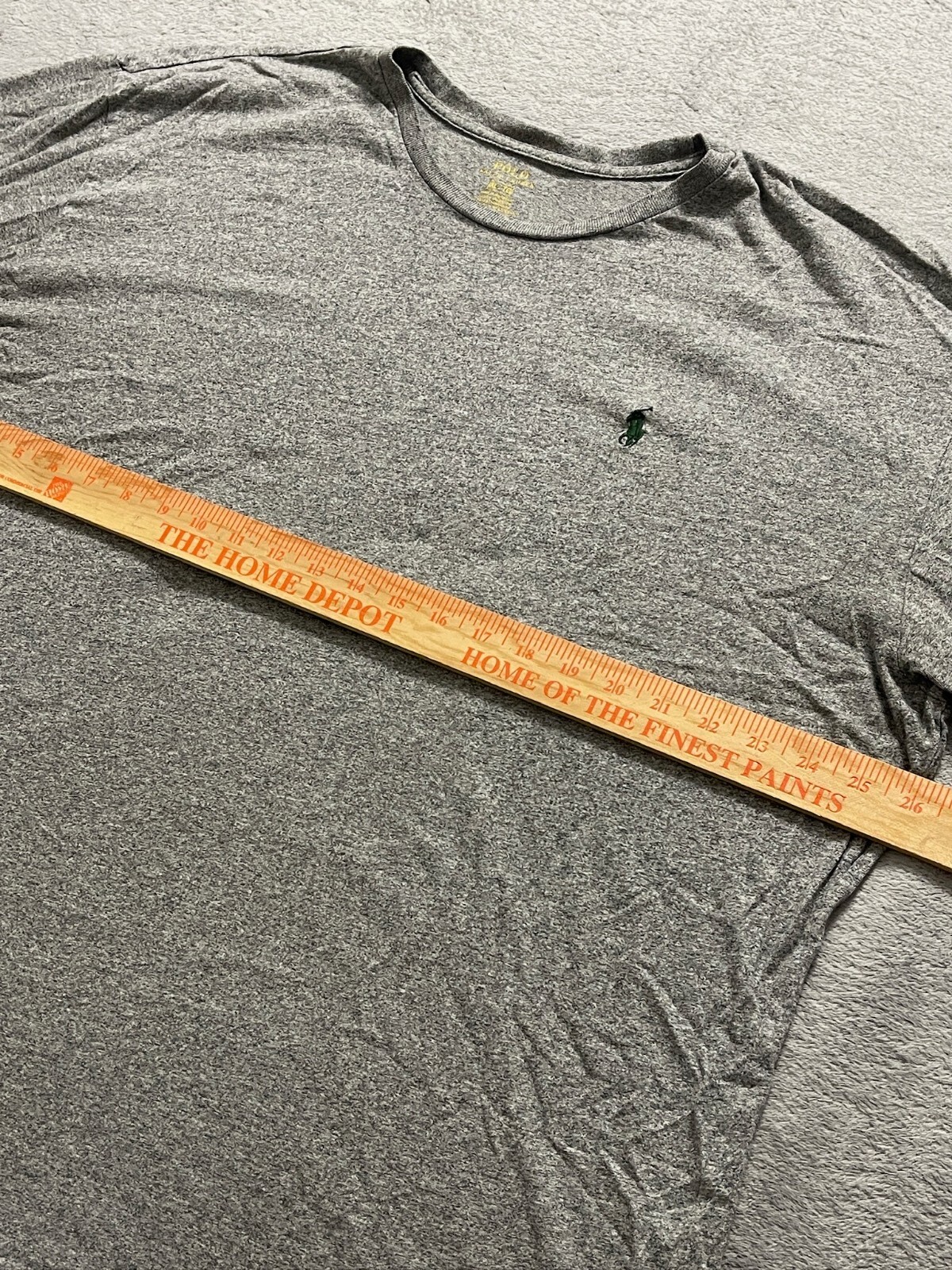 Polo Ralph Lauren camicia uomo taglia XL grigio pony manica lunga cotone extra large