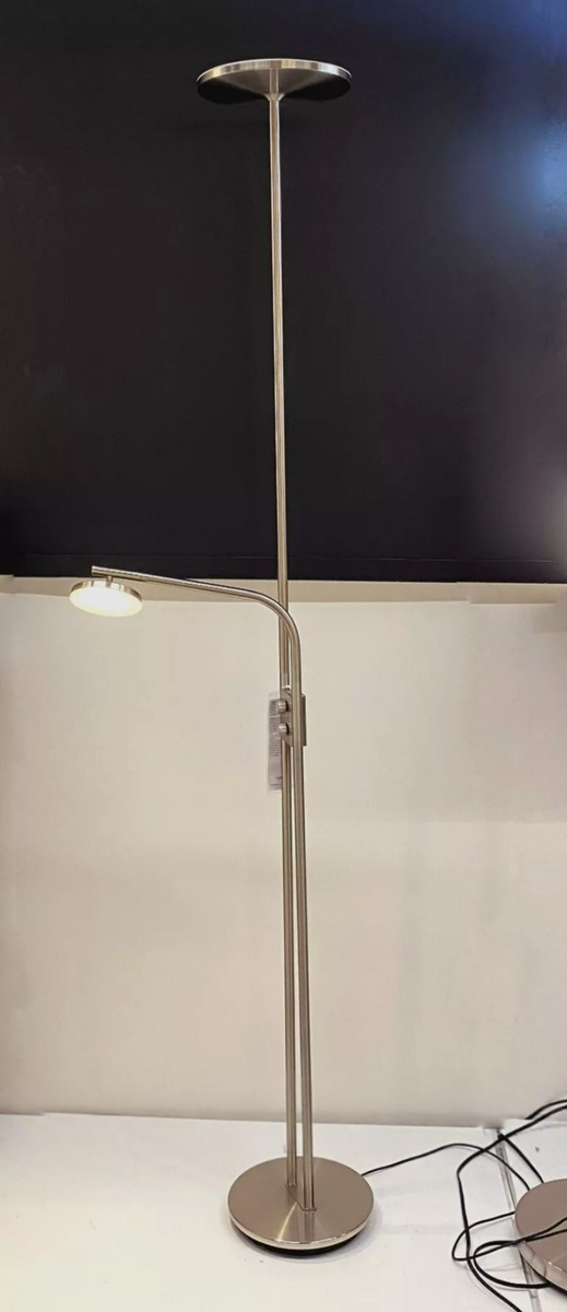 Ikea ISJAKT LED Floor Uplighter/Reading Lamp, Dimmable/Nickel