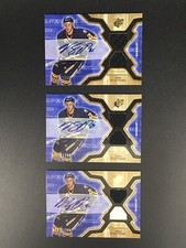 3Card Lot 2006-07 Drew Stafford UD SPx #144 RC AUTO Jersey AllSer#’d/1299