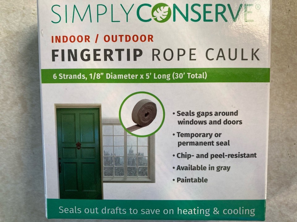 Indoor / Outdoor Fingertip Rope Caulk ( 30’ Total) Weather Proof