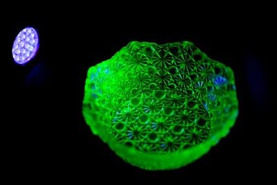 Aqua blue glass daisy & button pattern bowl uranium candy dish glows 4.5 x 1.75