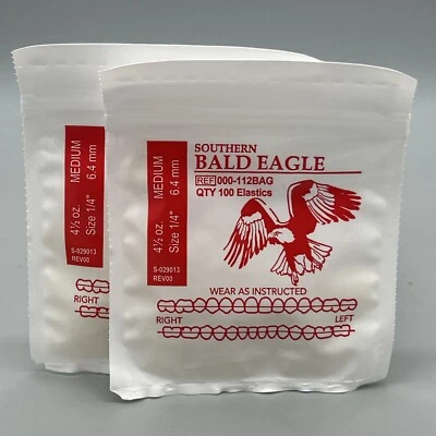 2 Southern Bald Eagle (READ) American Orthodontics Elastics Dental Rubber Bands